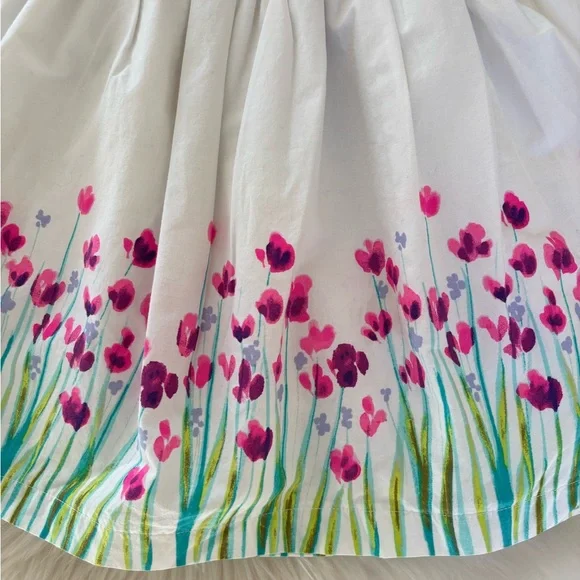 The Children's Place Pink & White Striped Bodice Floral Border Dress - Picture 3 of 8